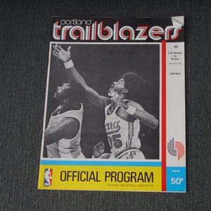 Portland Trailblazers Trail Blazers vs Braves March 25 1973 Official Program